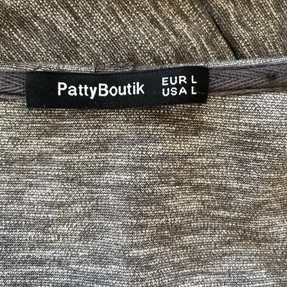 Patty Boutik Charcoal Jacket, Longer length, Hood, Spandex, Shaped, Ladies Large - Picture 3 of 5